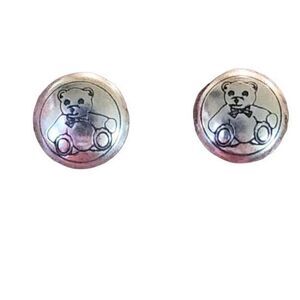 Sterling silver post earring Teddy Bear